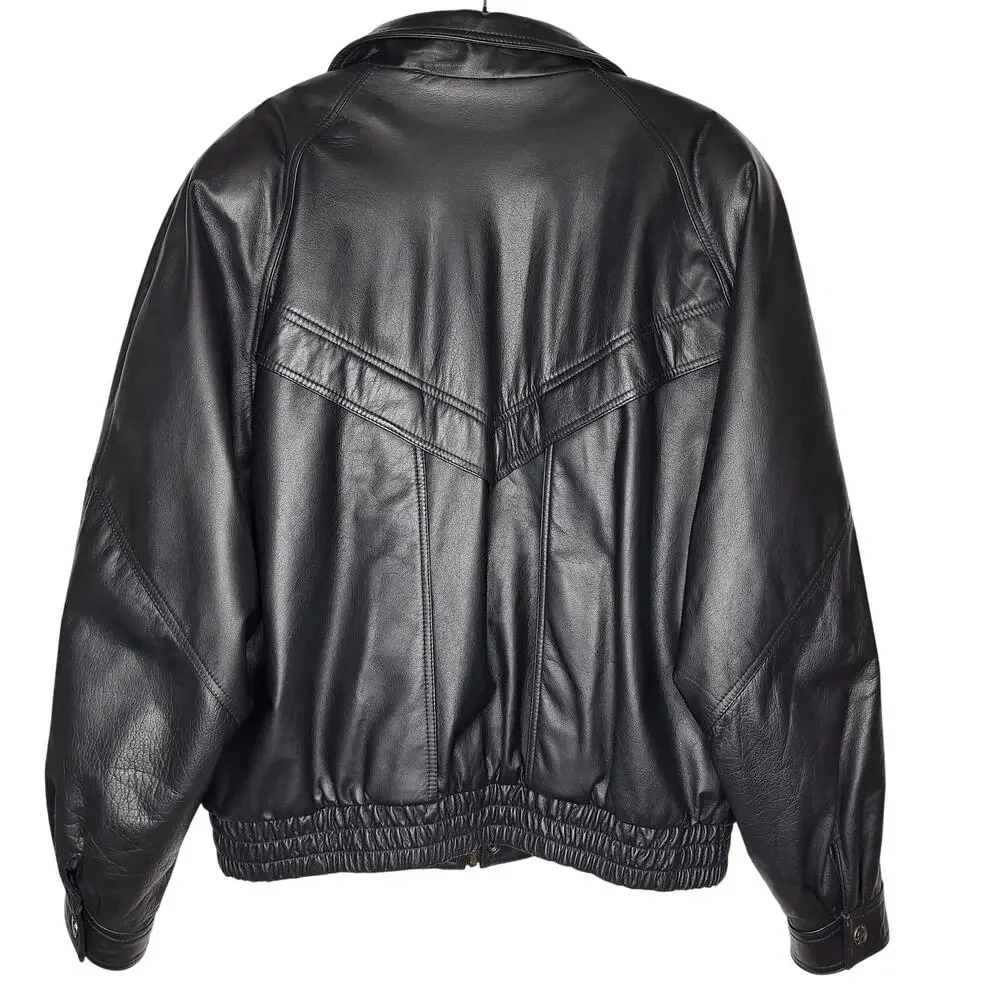 VTG 90s Wilsons Leather Men's Bomber Jacket XL Thinsulate Removable Liner